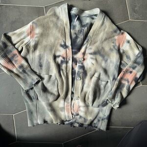 Young Fabulous & broke Tie-Dye Button-Up Cardigan Sweater